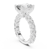 Gold Ring DDLR-087, Radiant center stone, White Gold, view 1