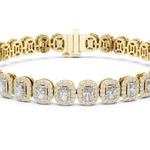 14K Solid Gold Lab Diamond Bracelet, Yellow Gold, view 4