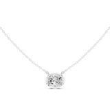 Gold Jewelry DDPO-007, Oval center stone, White Gold, view 4