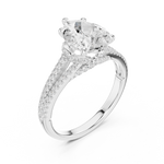 Gold Ring DDLR-252, Pear center stone, White Gold, view 2