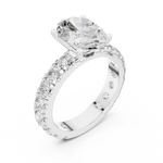 Gold Jewelry L35-63, Oval center stone, White Gold, view 2