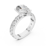 Gold Jewelry L35-63, Oval center stone, White Gold, view 2