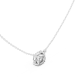 Gold Jewelry DDPO-001, Round center stone, White Gold, view 2