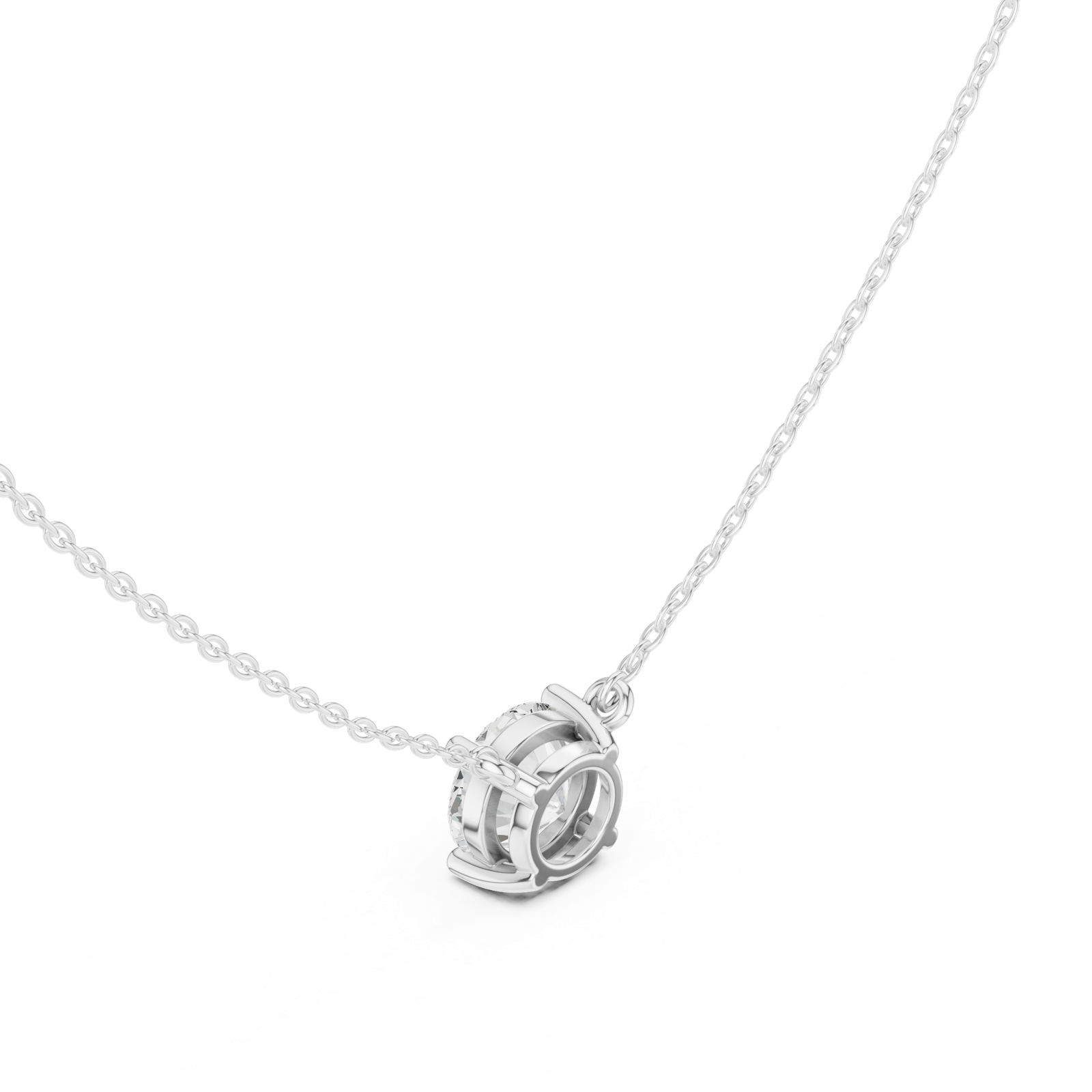 Gold Jewelry DDPO-001, Round center stone, White Gold, view 2