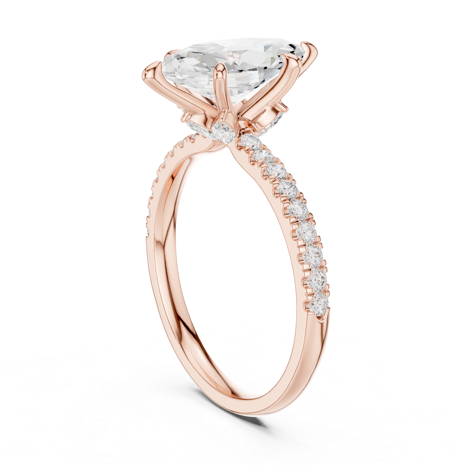 Gold Ring DDLR-256, Rose Gold, view 1