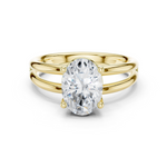Gold Jewelry L36-9, Oval center stone, Yellow Gold