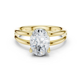 Gold Jewelry L36-9, Oval center stone, Yellow Gold
