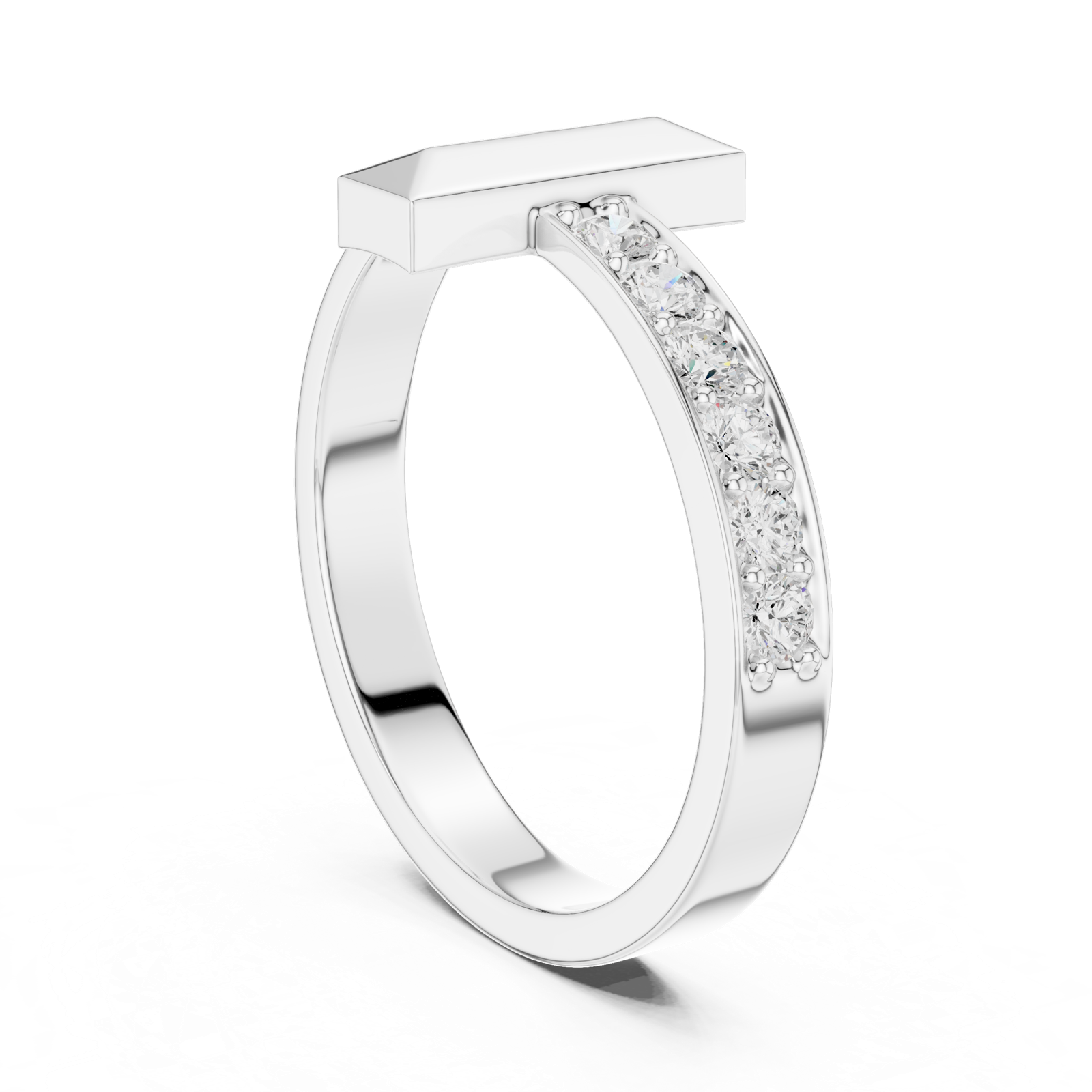 Gold Ring SBMR(3), White Gold, view 1