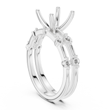 Gold Ring DDLR-441, Round center stone, White Gold, view 1