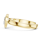 Gold Jewelry L36-3, Heart center stone, Yellow Gold, view 3