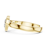 Gold Jewelry L36-3, Heart center stone, Yellow Gold, view 3