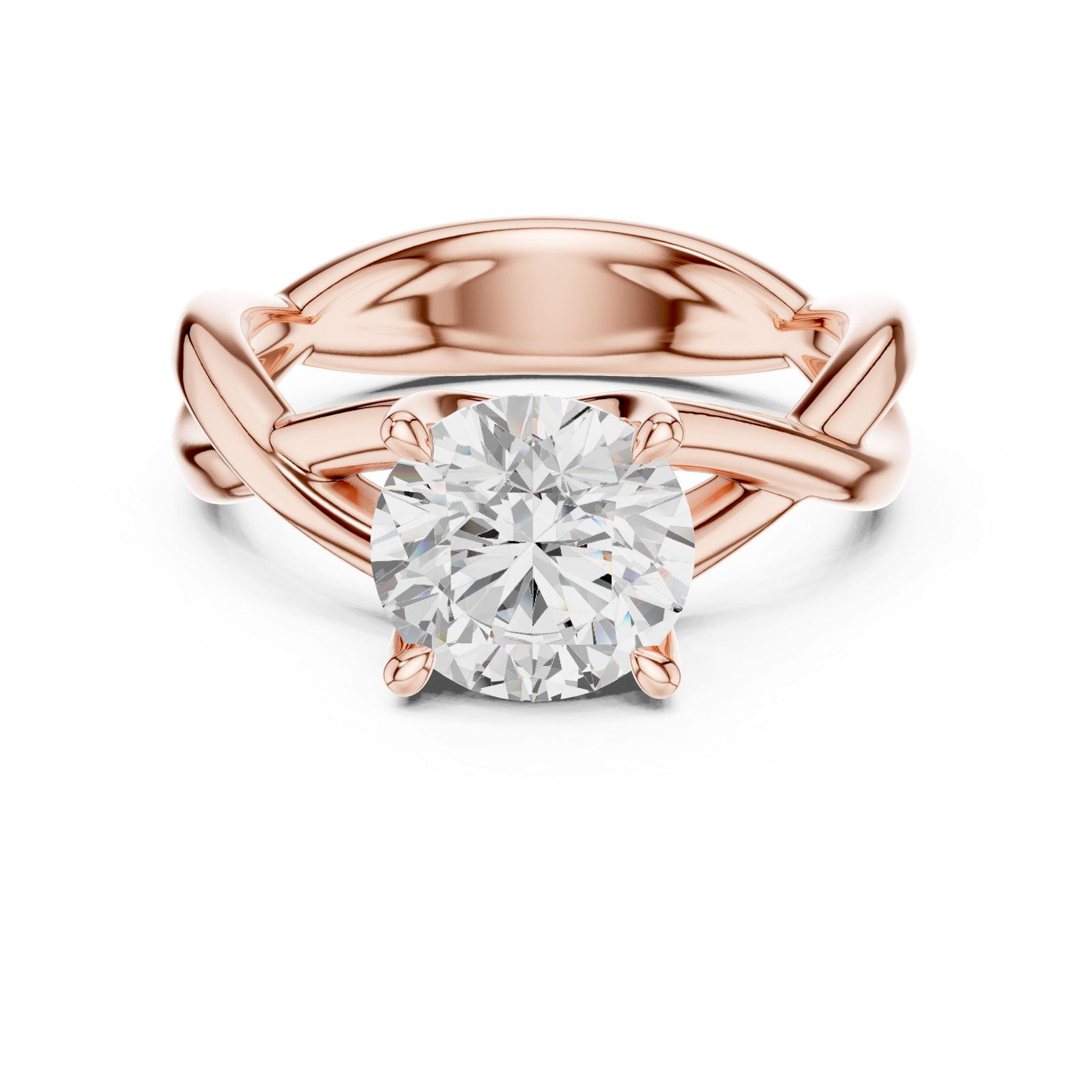 Gold Ring DDLR-872, Rose Gold, view 4