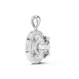 14K Solid Gold Lab Diamond Solitaire Pendant Necklace, White Gold, view 3