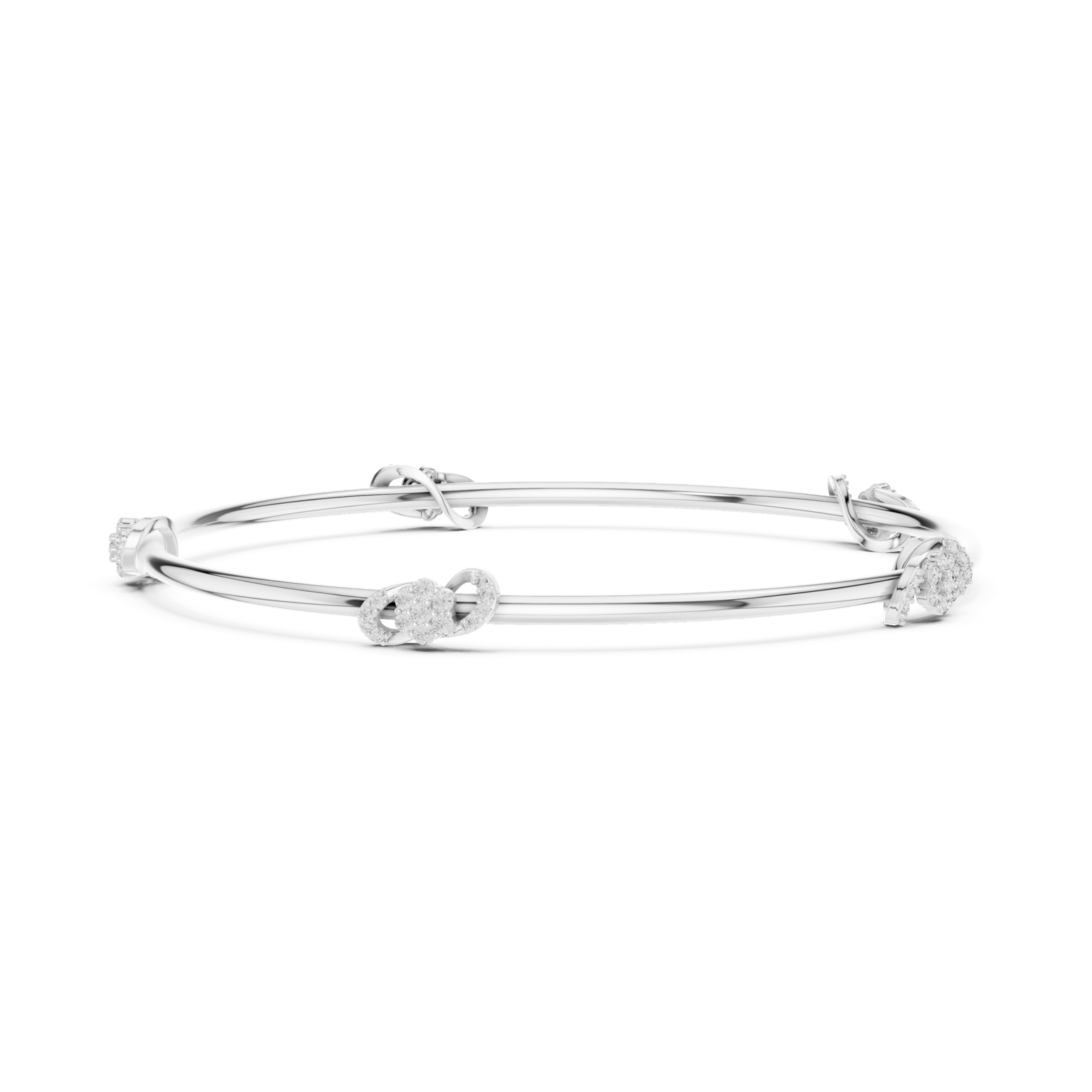 14K Solid Gold Lab Diamond Bracelet, White Gold, view 3