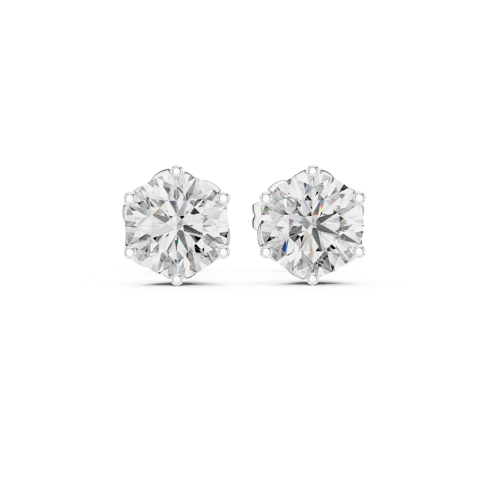 Gold Earrings 9-10076E, White Gold