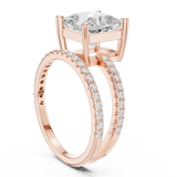 Gold Jewelry L35-39, Princess center stone, Rose Gold, view 1