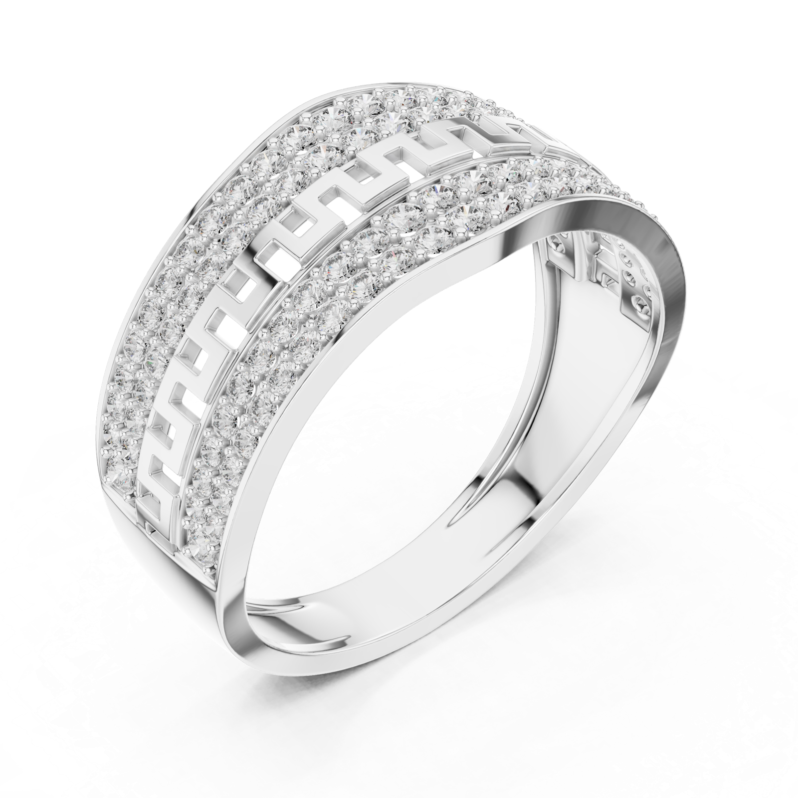 Gold Ring LR-01 (16), White Gold, view 2