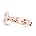 Gold Ring DDLR-338, Radiant center stone, Rose Gold, view 3