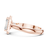 Gold Ring DDLR-338, Radiant center stone, Rose Gold, view 3