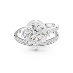 Gold Jewelry L35-39, Round center stone, White Gold, view 4