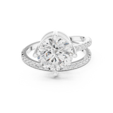 Gold Jewelry L35-39, Round center stone, White Gold, view 4