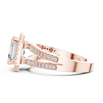 Gold Ring DDLR-350, Asscher center stone, Rose Gold, view 3
