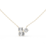 14K Solid Gold Lab Diamond Pendant Necklace, White Gold