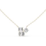 14K Solid Gold Lab Diamond Pendant Necklace, White Gold