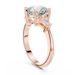 Gold Jewelry, Cushion center stone, Rose Gold, view 1