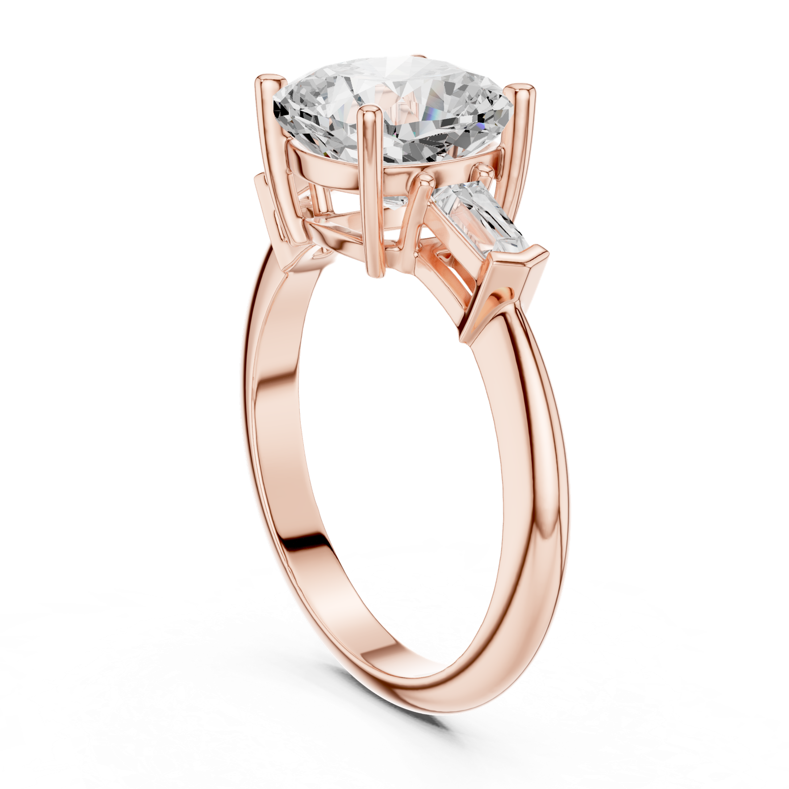 Gold Jewelry, Cushion center stone, Rose Gold, view 1