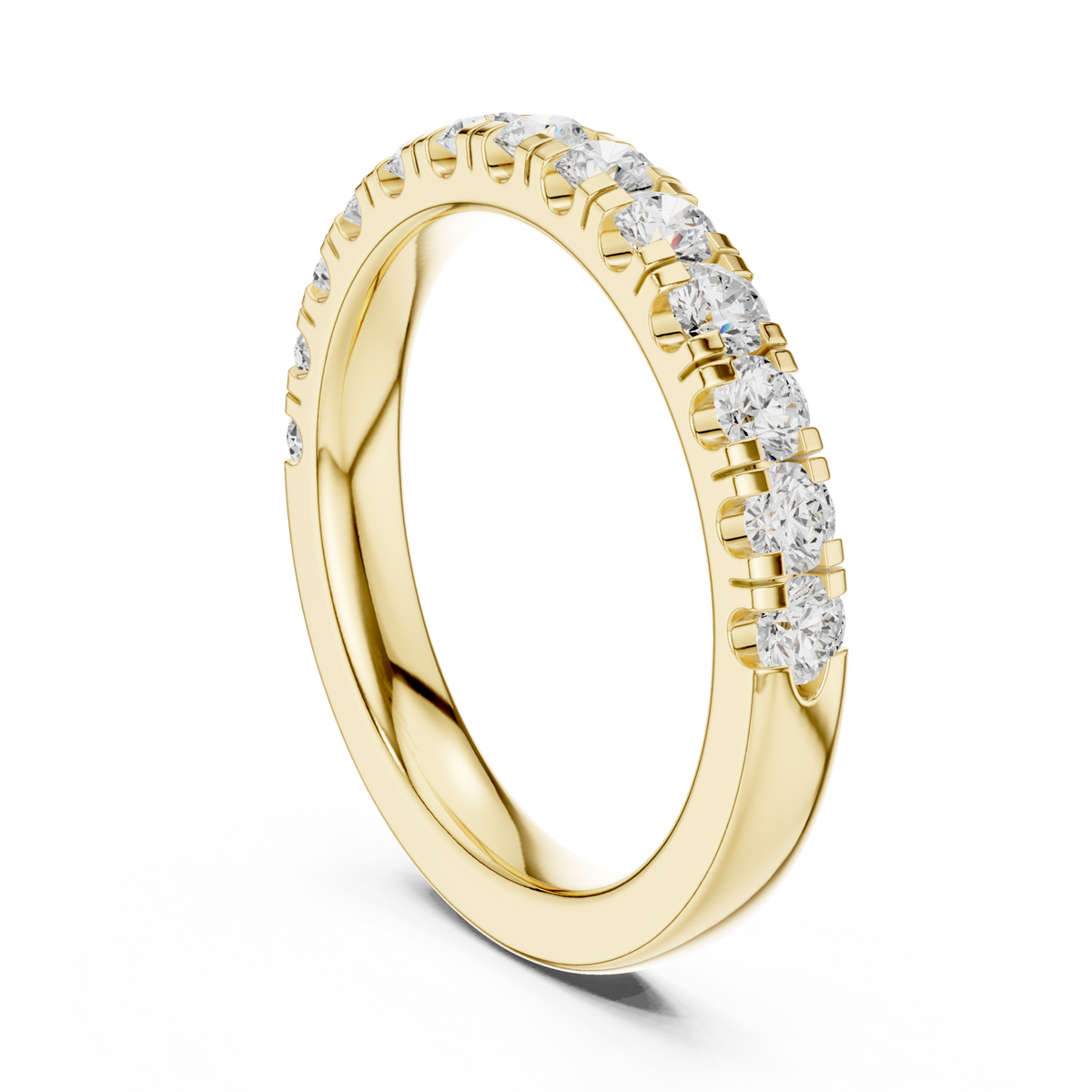 14K Solid Gold Lab Diamond Eternity Ring, Yellow Gold, view 1