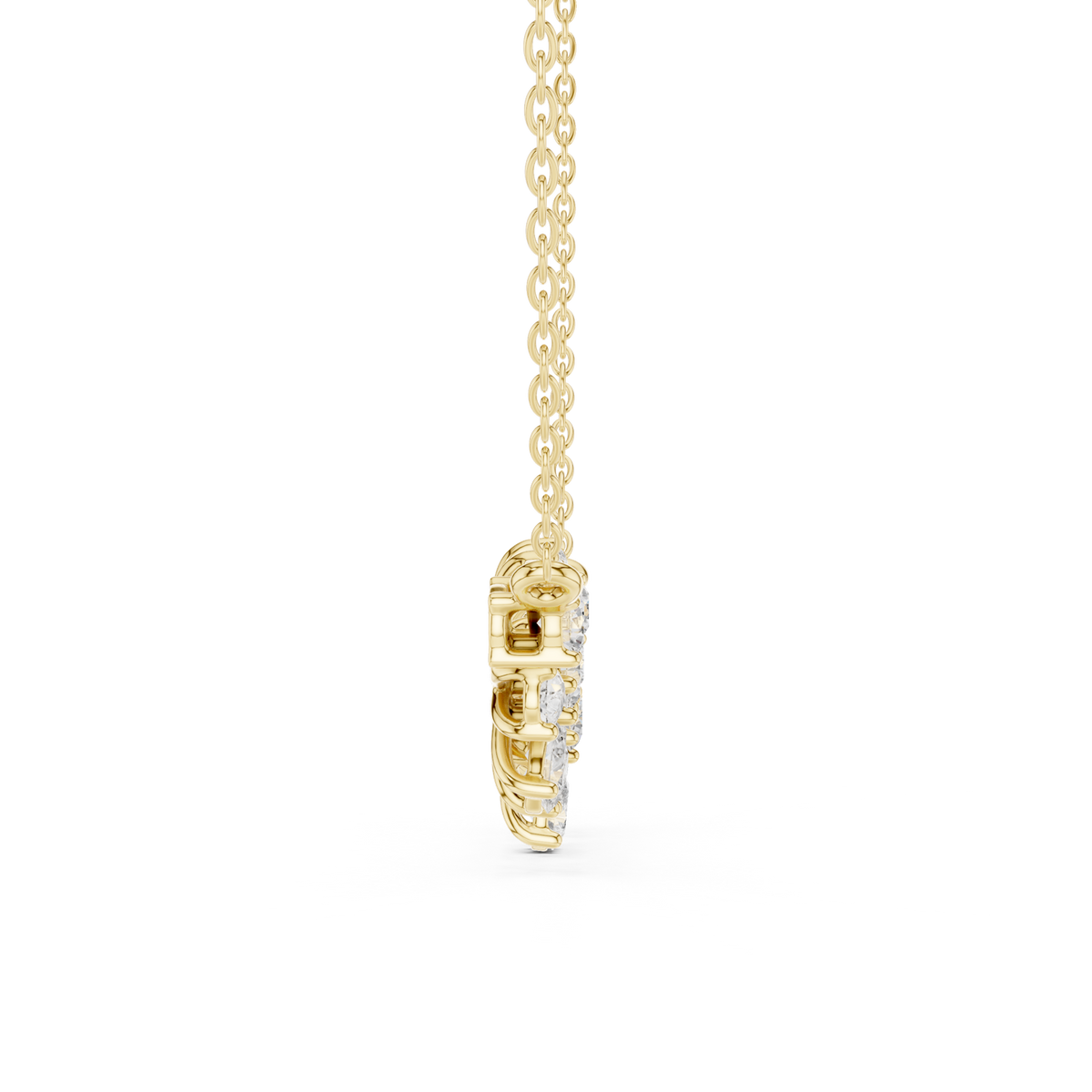 14K Solid Gold Lab Diamond Tennis Necklace, Yellow Gold