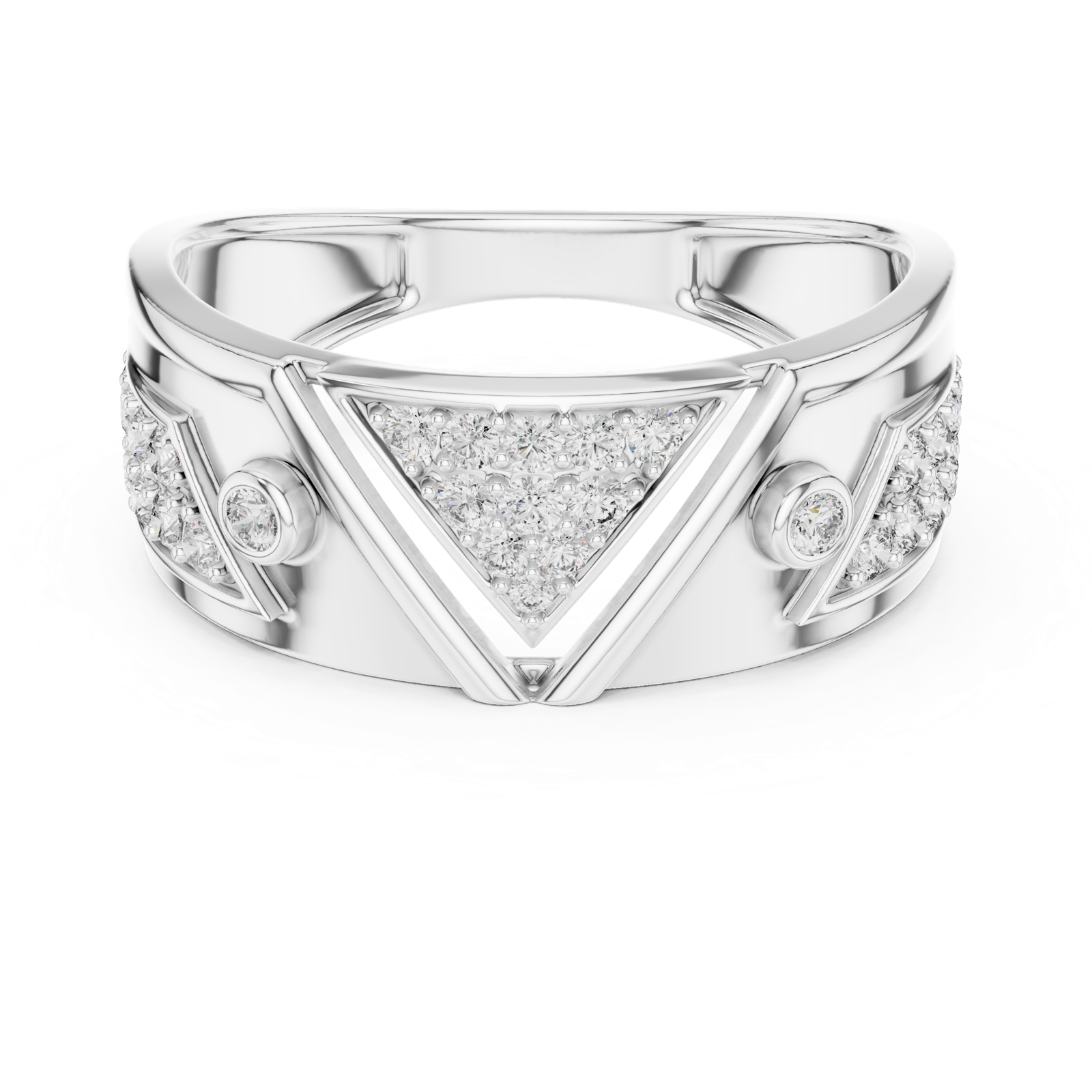 Gold Ring LR-01 (50), White Gold, view 4