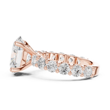 Gold Ring DDLR-087, Oval center stone, Rose Gold, view 3