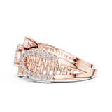 14K Solid Gold Lab Diamond Halo Ring, Rose Gold, view 3