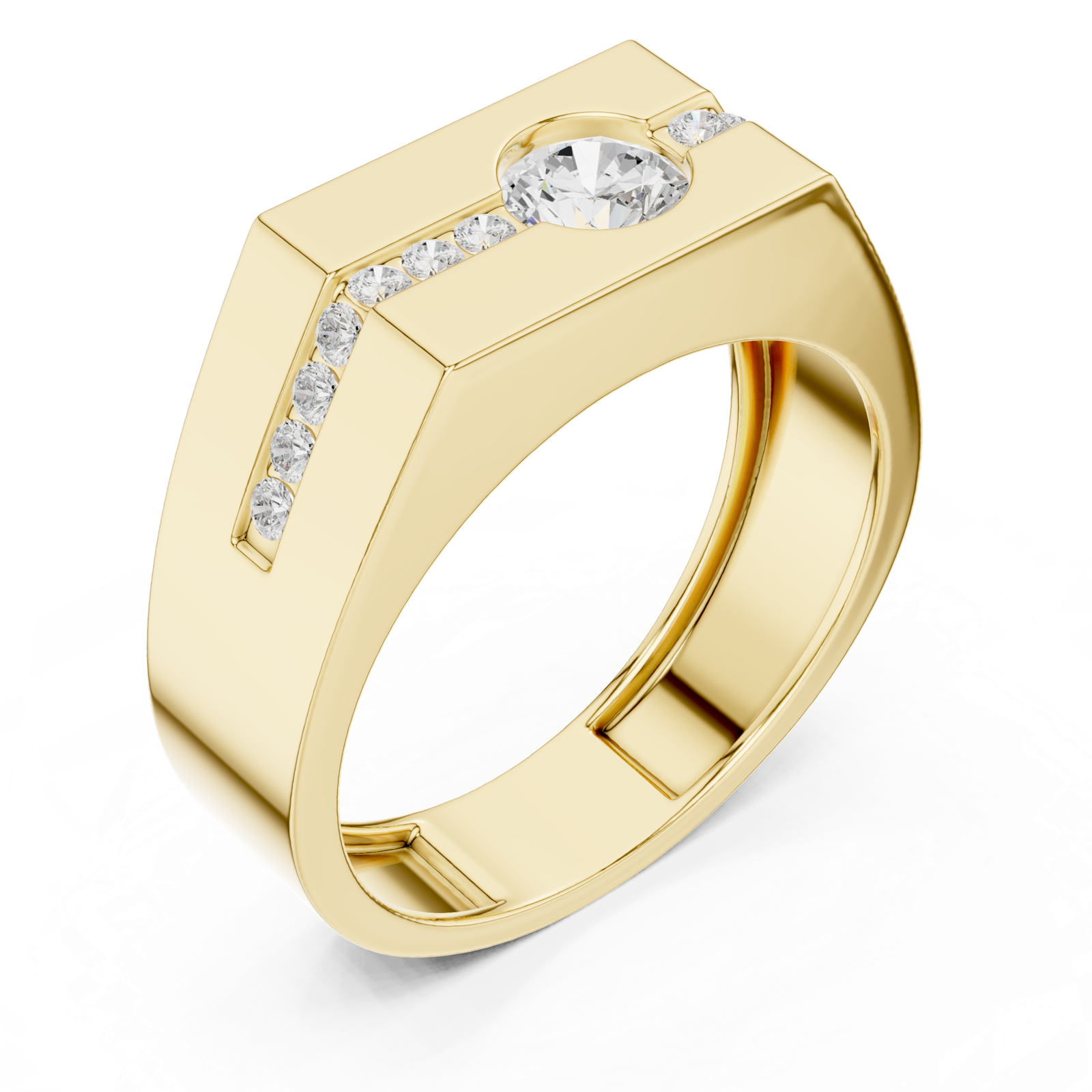 Gold Men's Ring GGR-0011, Yellow Gold, view 2