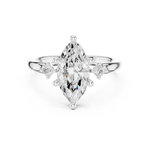 Gold Ring DDLR-164, Marquise center stone, White Gold, view 4