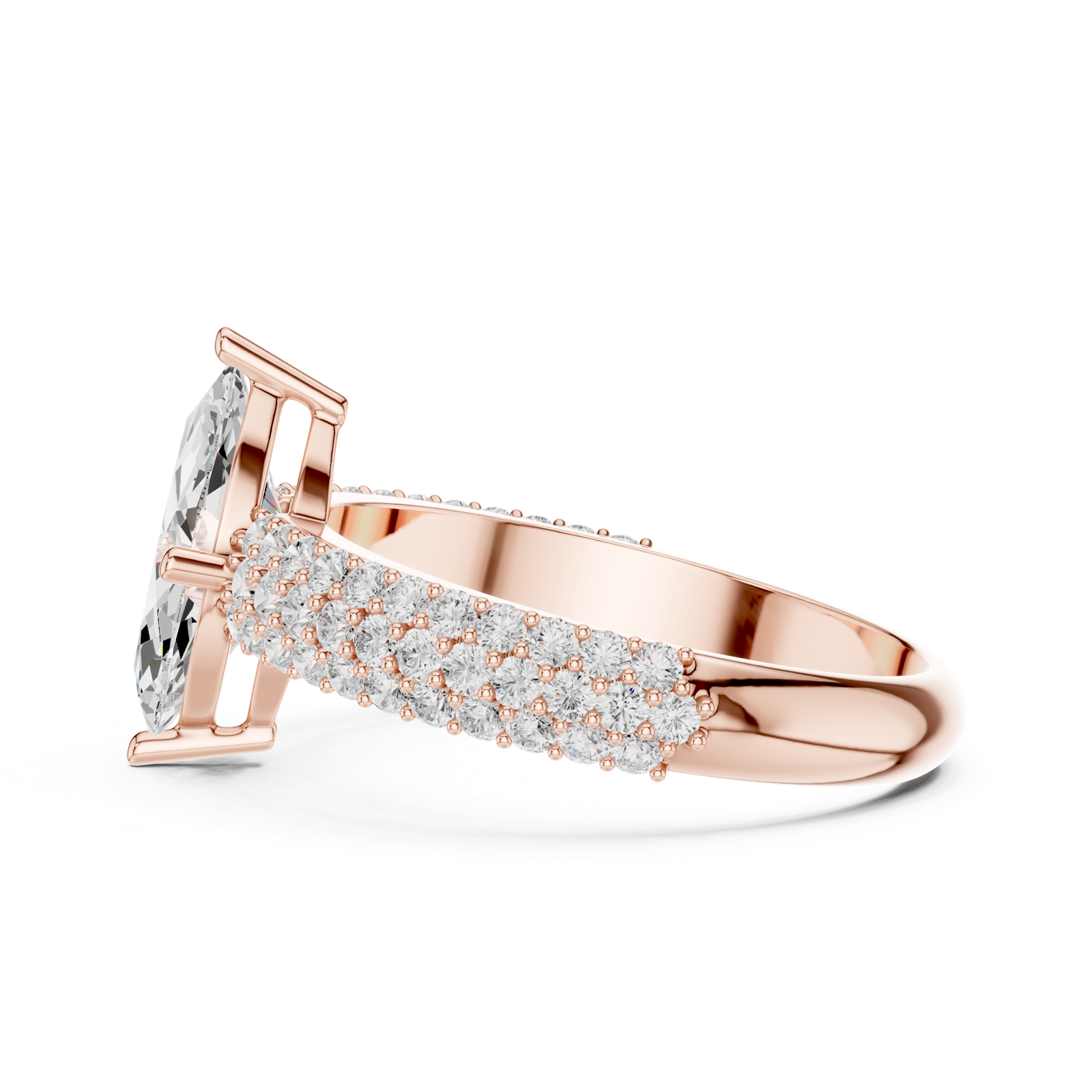 Gold Ring DDLR-1103, Rose Gold, view 3