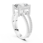 Gold Jewelry L36-13, Radiant center stone, White Gold, view 1