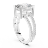 Gold Jewelry L36-13, Radiant center stone, White Gold, view 1
