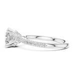 Gold Ring, Cushion center stone, White Gold, view 3