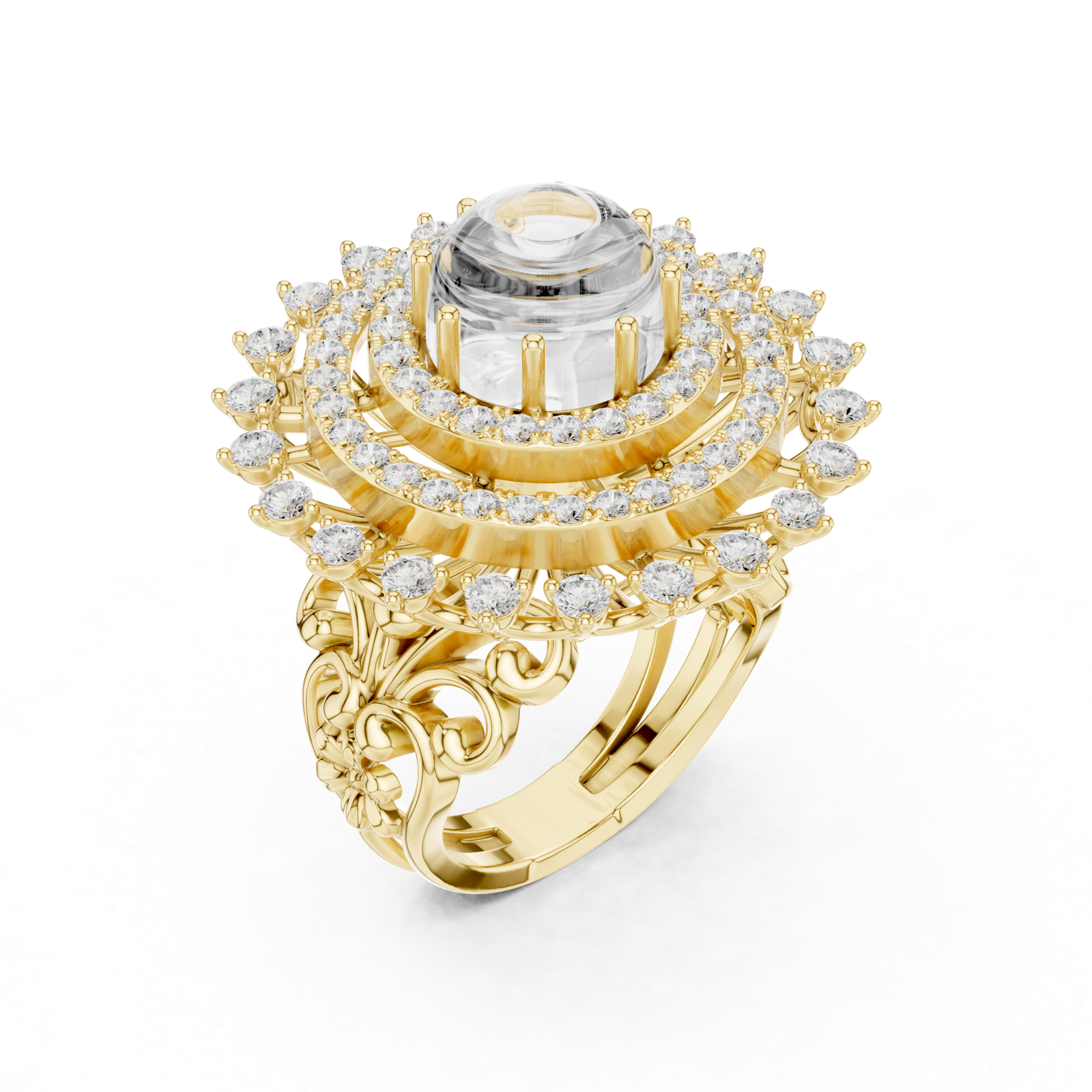 Gold Ring DDLR-749, Yellow Gold, view 2