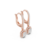 Gold Jewelry DDER-034, Radiant center stone, Rose Gold, view 1