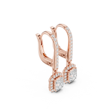 Gold Jewelry DDER-034, Radiant center stone, Rose Gold, view 1