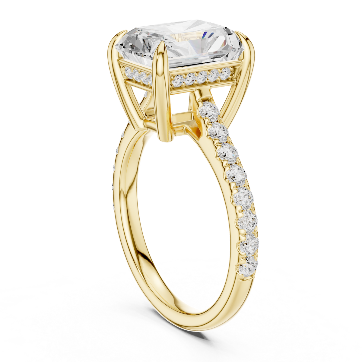14K Solid Gold Lab Diamond Solitaire Ring, Yellow Gold, view 1