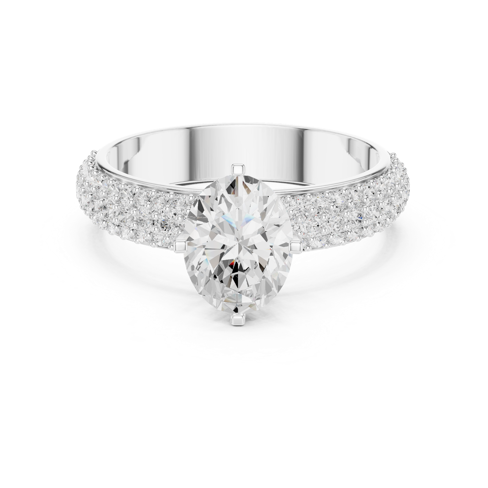 Gold Ring DDLR-1051, White Gold, view 4