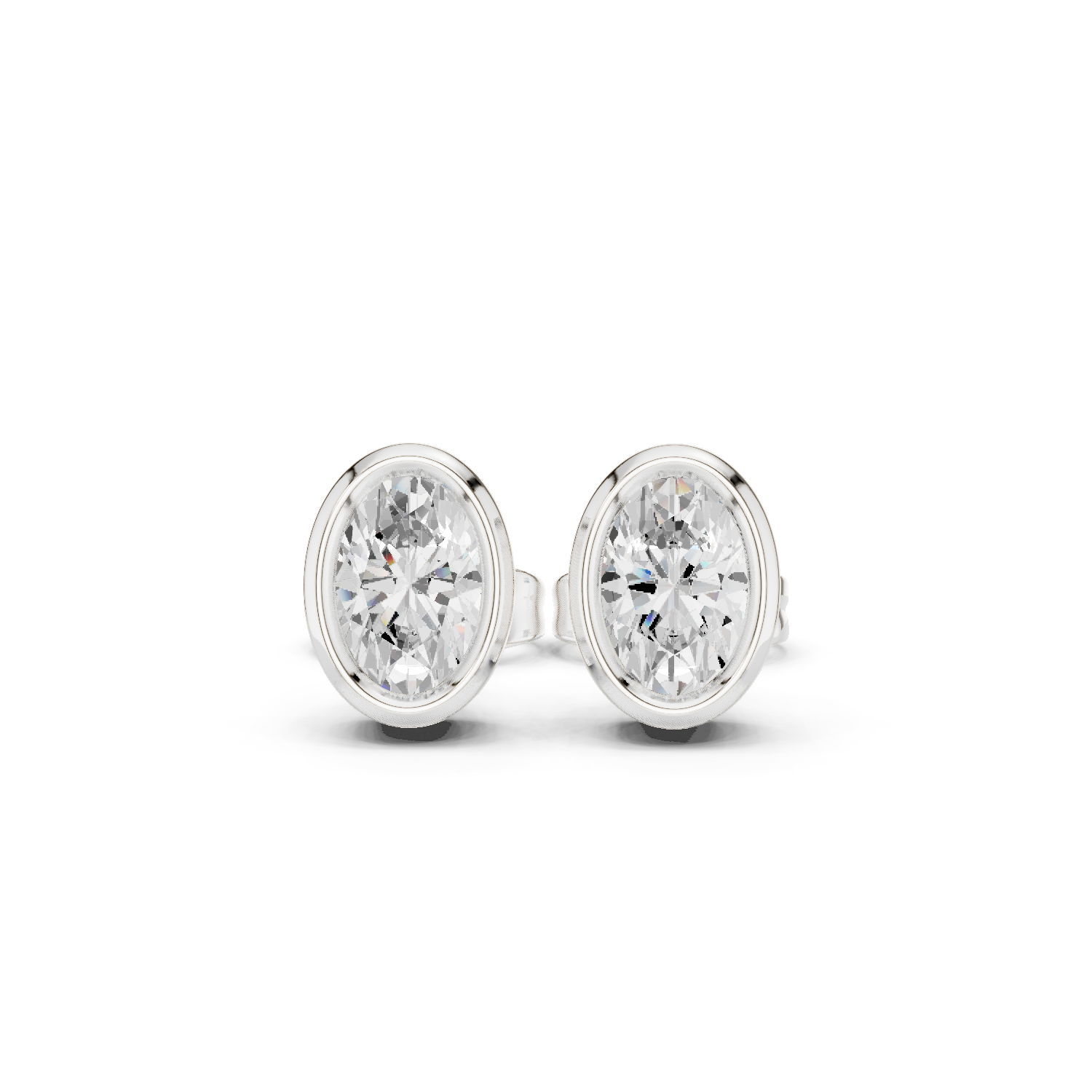 Gold Jewelry DDER-001, Oval center stone, White Gold