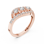 Gold Ring ALR-165, Rose Gold, view 2