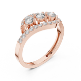 Gold Ring ALR-165, Rose Gold, view 2