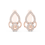 14K Solid Gold Lab Diamond Drop Earrings, Rose Gold, view 4